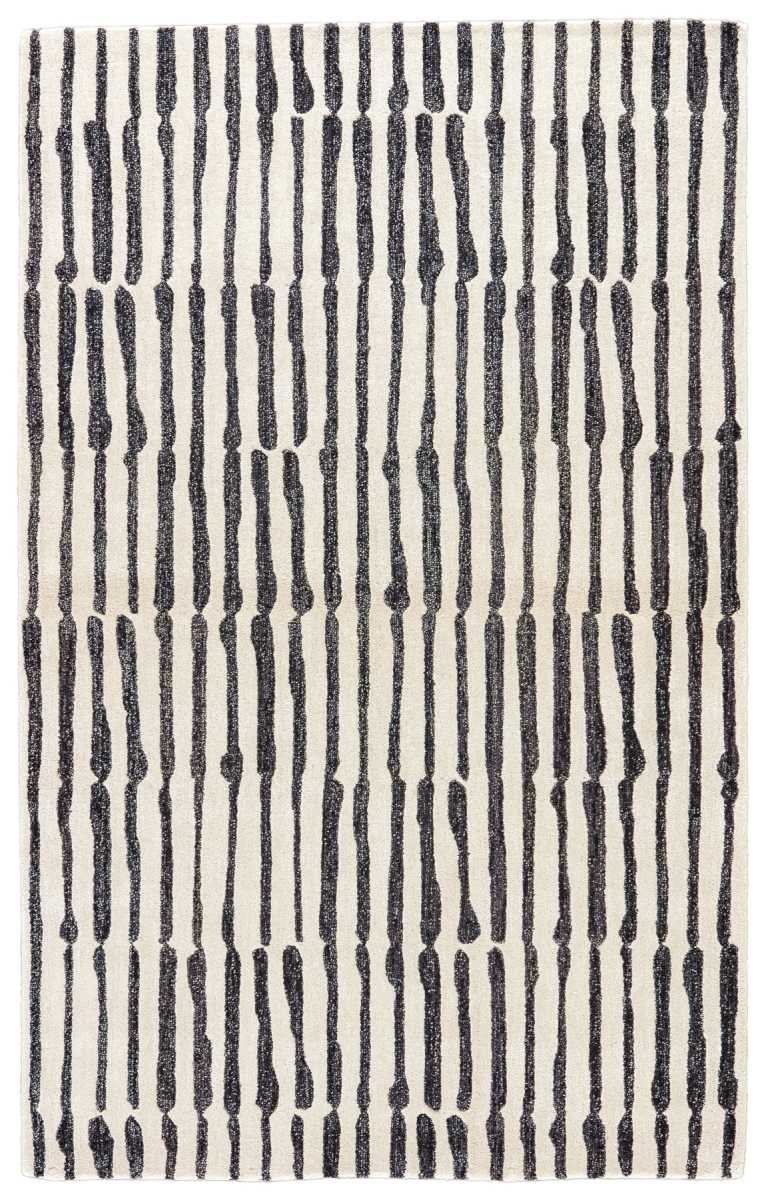 Jaipur Rugs Saville Abstract Rectangle Area Rug in White and Black (3 ft. L x 2 ft. W)
