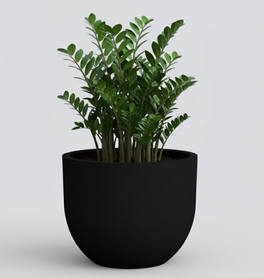 GVXRGP50 Round Low Planter 19.7' Ebony