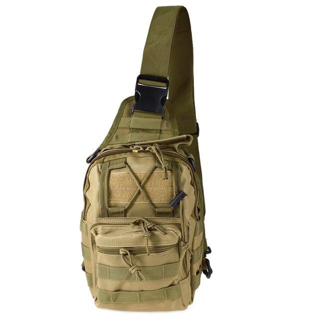 Picture of Jupiter Gear JG-SLNGBAG1-KHAKI Tactical Military Sling Shoulder Bag Molle Outdoor Daypack Backpack with Adjustable Strap, Khaki