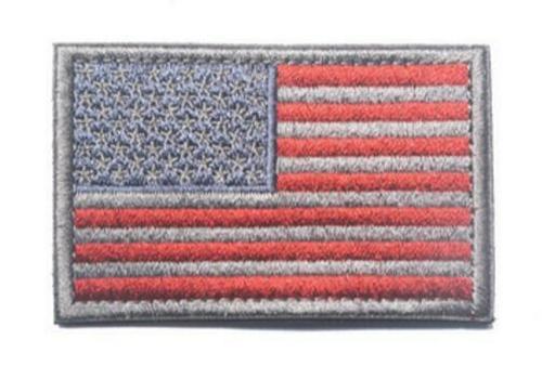 Tactical USA Flag Patch with Cloth Hook & Eye Backing, Aged Classic