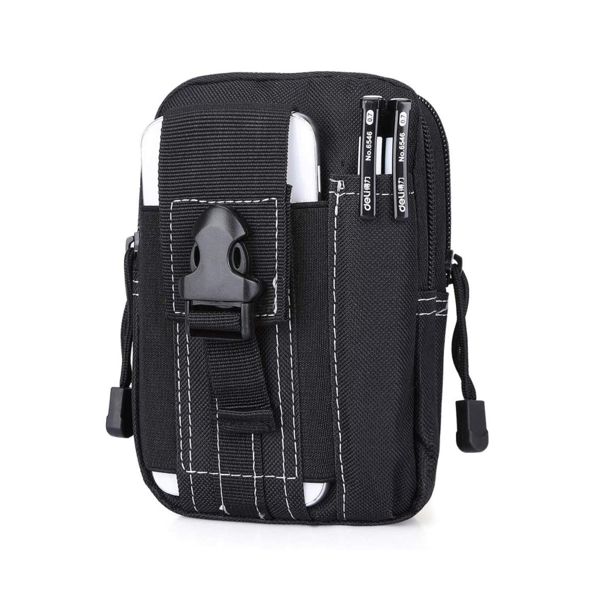 JG-SLNGBAG2-BLKWHT Tactical MOLLE Military Pouch Waist Bag for Hiking, Running & Outdoor Activities, Black & White -  Jupiter Gear