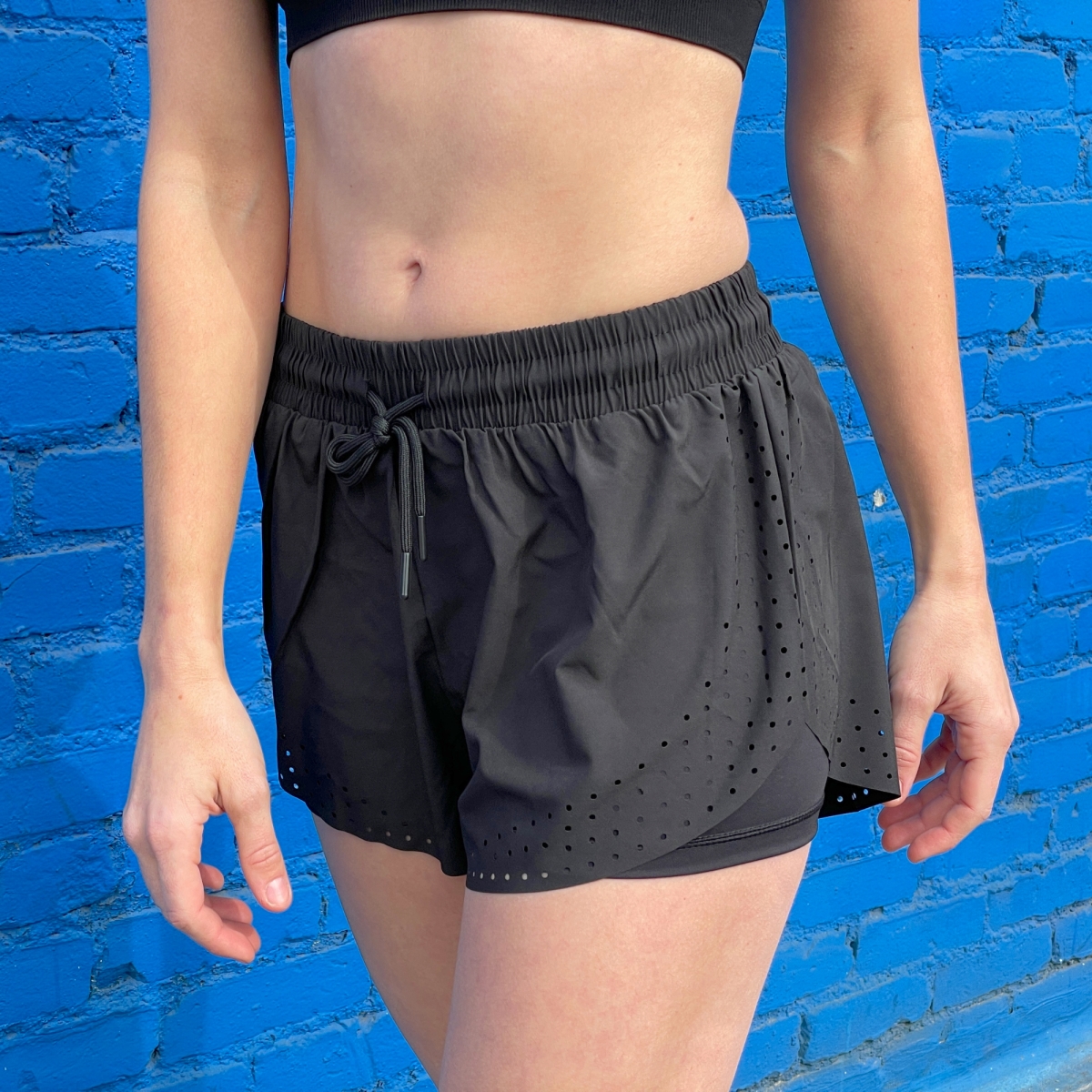 Picture of JupiterGear JG-APPWBSH6000-BLK-L Arielle Athletic Women Shorts with Built-in Compression Liner - Large