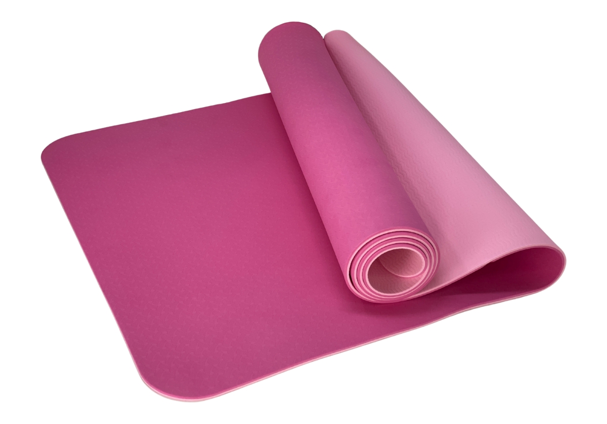 Picture of JupiterGear JG-YOGAMAT1-PINK Eco Friendly Reversible Color Yoga Mat with Carrying Strap - Pink