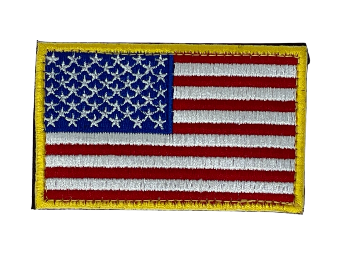 Picture of JupiterGear JG-FLAG1-YRWB Tactical USA Flag Patch with Cloth Hook & Eye Backing - Yellow&#44; Red&#44; White & Blue