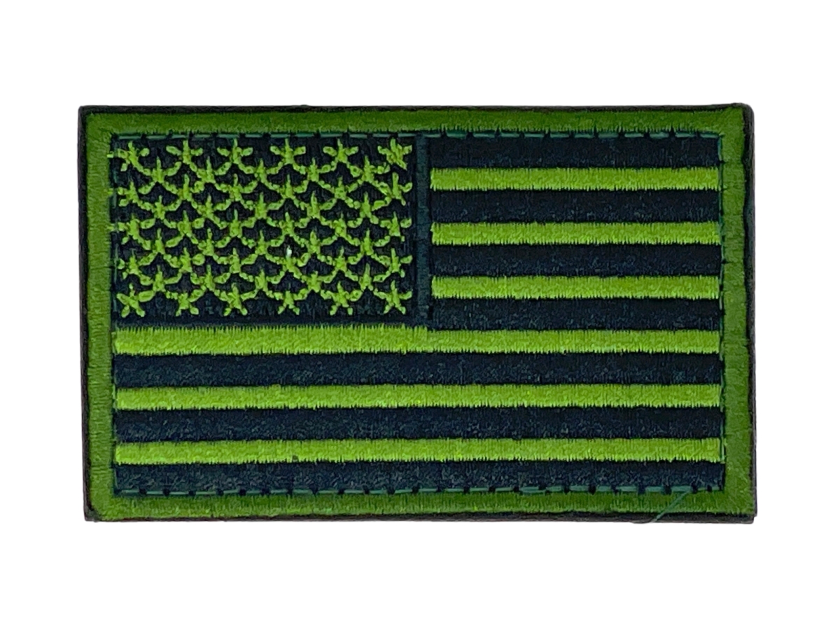 Picture of JupiterGear JG-FLAG1-GRN Tactical USA Flag Patch with Cloth Hook & Eye Backing - Green