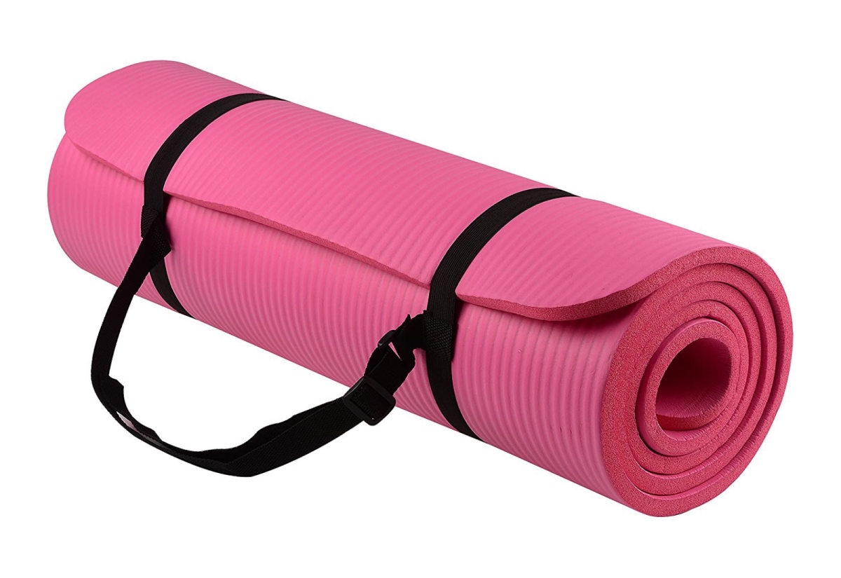 Picture of JupiterGear JG-EXERMAT1-PNK Thick Yoga & Pilates Exercise Mat with Carrying Strap&#44; Pink