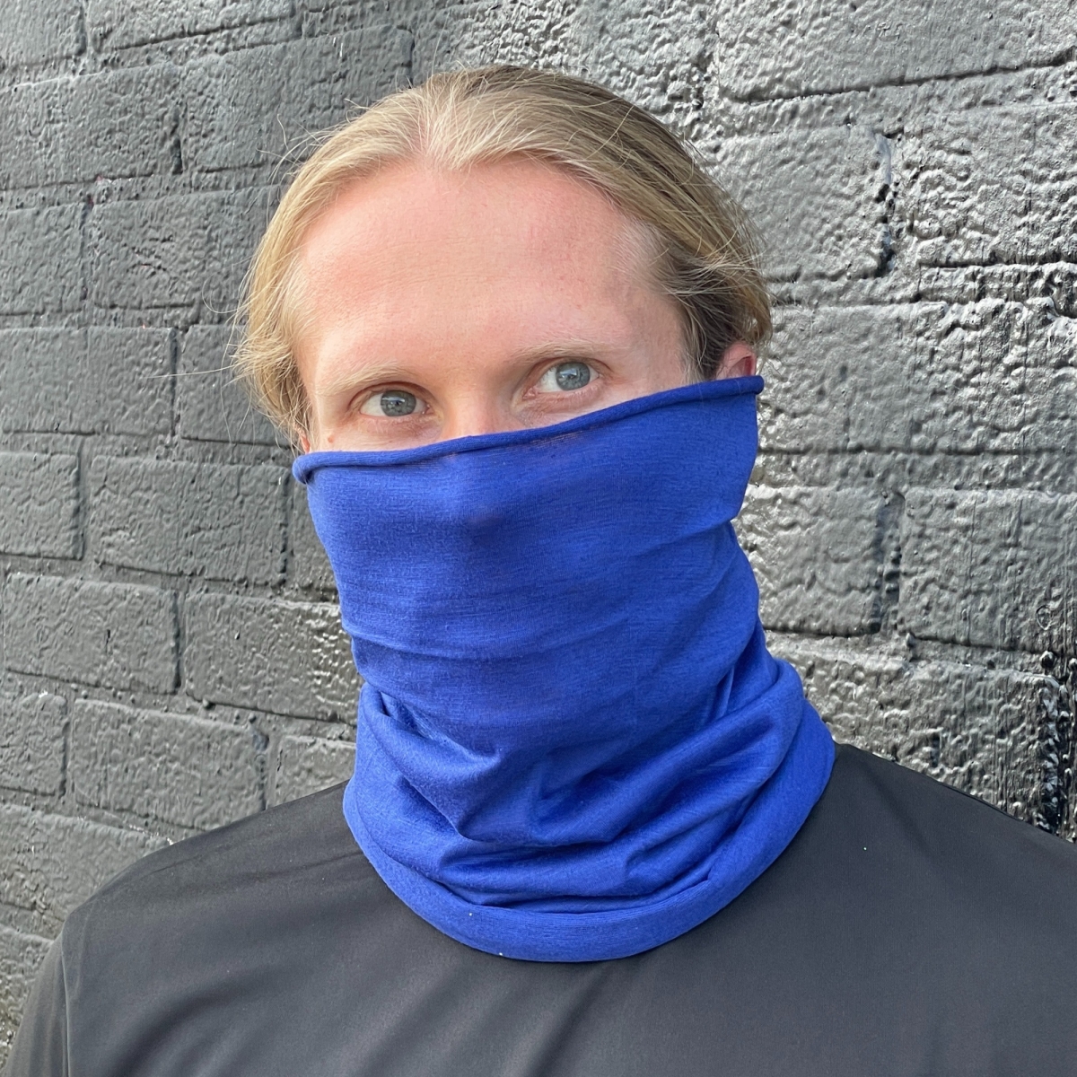Hemless Neck Gaiter for Outdoor Activities, Blue