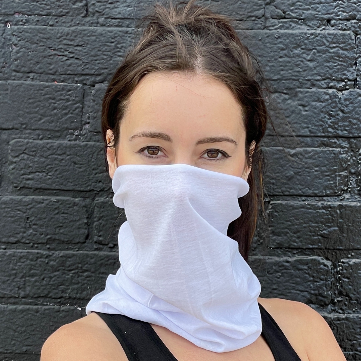 Hemless Neck Gaiter for Outdoor Activities, White