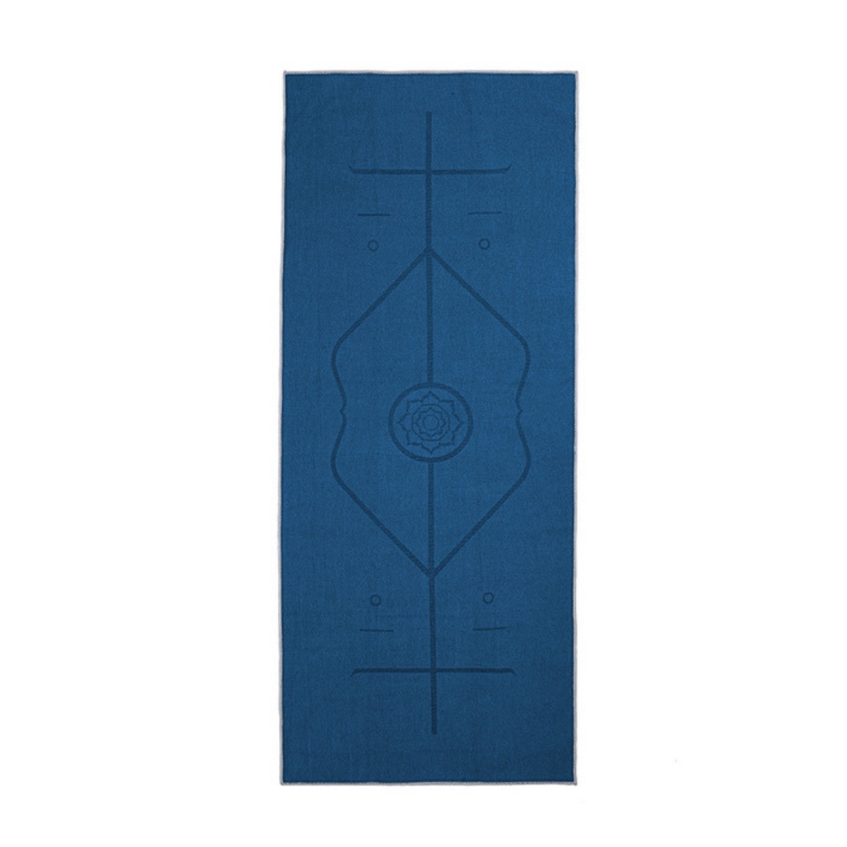 Picture of JupiterGear JG-YOGATWL-ALIGN-BLU Yoga Mat Towel with Slip-Resistant Fabric and Posture Alignment Lines - Blue