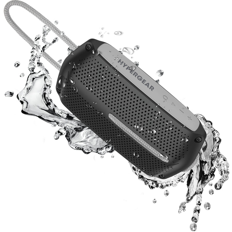 14701-HYP Wave Water Resistant Wireless Speaker, Black & Grey -  HyperGear