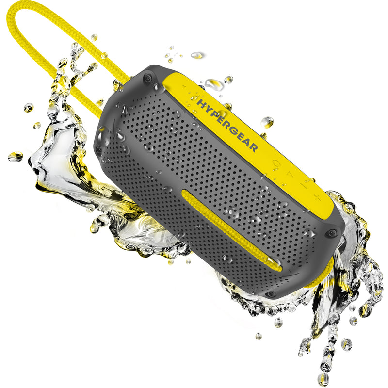 14702-HYP Wave Water Resistant Wireless Speaker, Grey & Yellow -  HyperGear