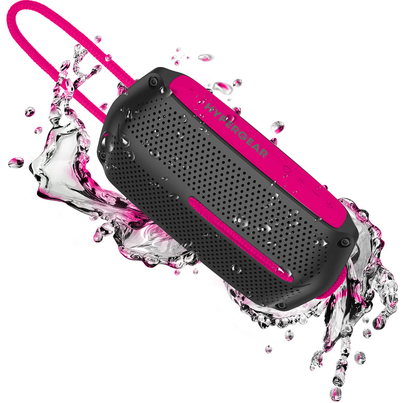 14704-HYP Wave Water Resistant Wireless Speaker, Black & Pink -  HyperGear