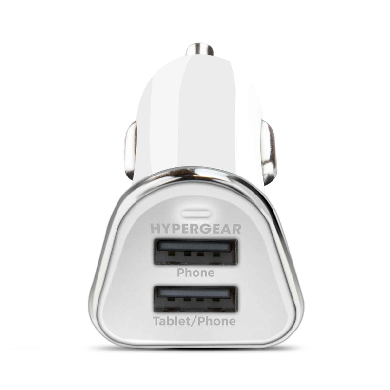 Picture of HyperGear 15180-HYP 3.4A Hi-Power Dual USB Car Charger, White
