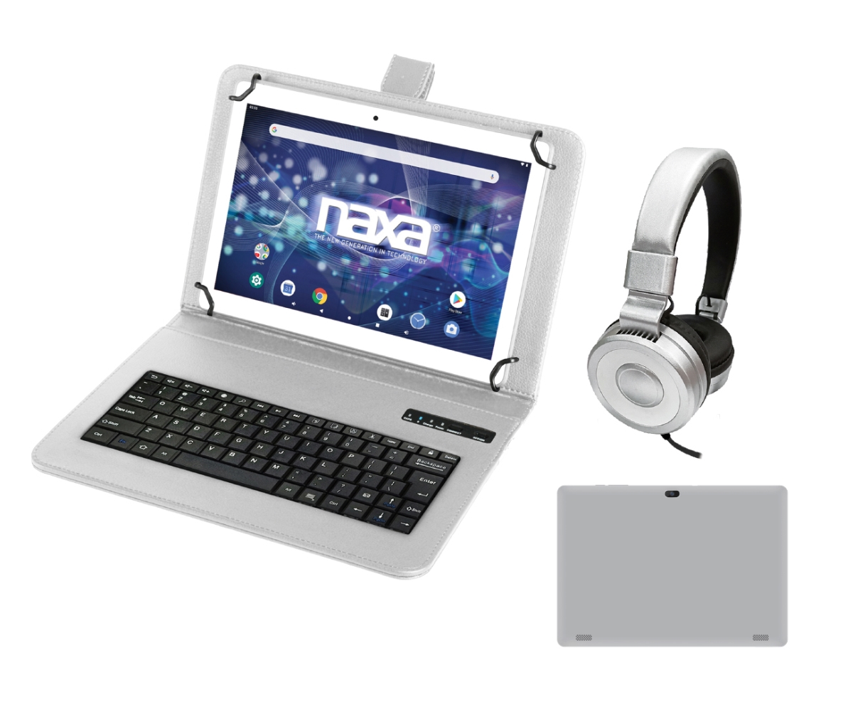 Picture of Naxa NID-1055 SILVER 10.1&apos; Tablet with Bluetooth Keyboard&#44; Case & Headphone Silver (NID-1055)