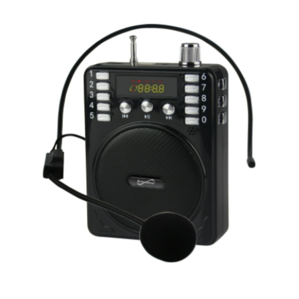 Supersonic SC-1443BT BLACK Bluetooth Portable PA System with LED Display & Multiple Inputs (SC-1443BT) BLACK