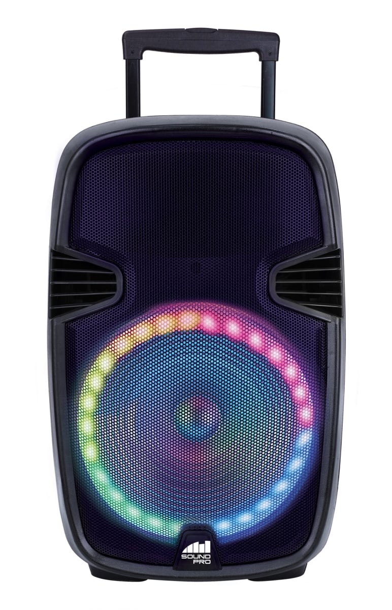 Naxa NDS-1520 Portable 15' Bluetooth Party Speaker with Circular Multi-Color Disco Light (NDS-1520) Black -  Naxa Electronics