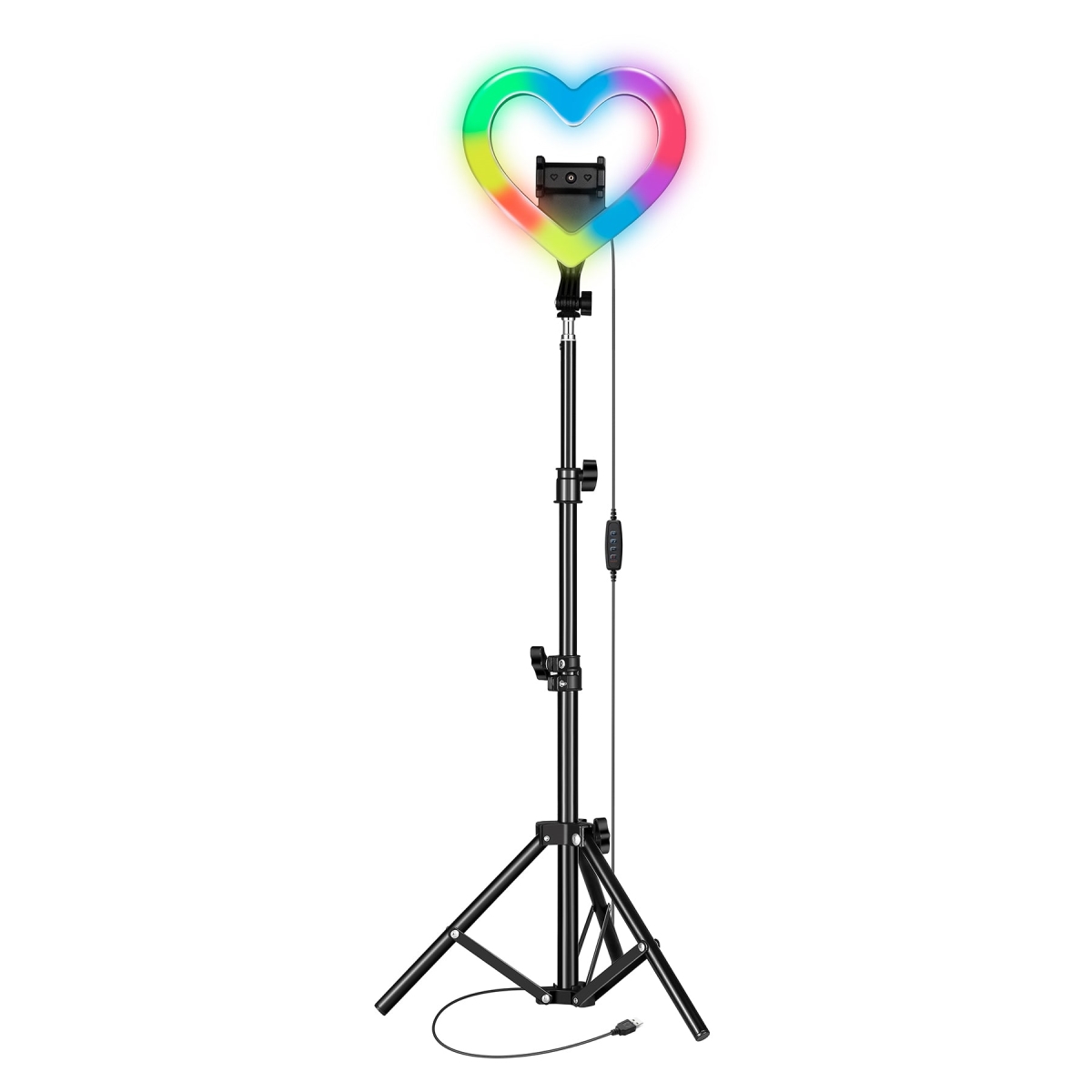 PRO Live Stream Ring Light - Black/White - Adjustable Tripod - RGB Modes