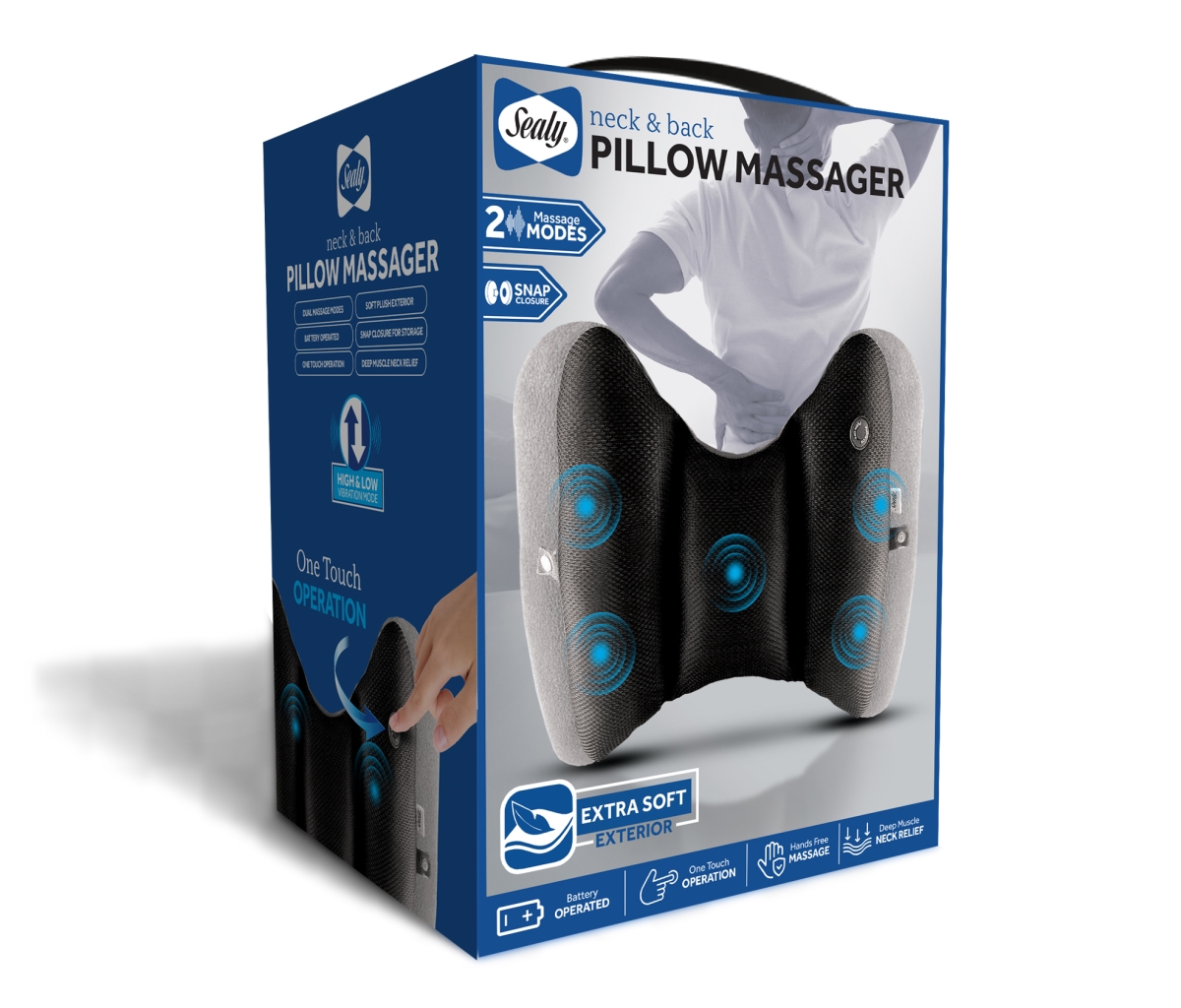 Picture of Sealy SL-HW-MA-111-BK-BYT Sealy Neck & Lumbar Therapeutic Vibration Massager Pillow (MA-111) Black