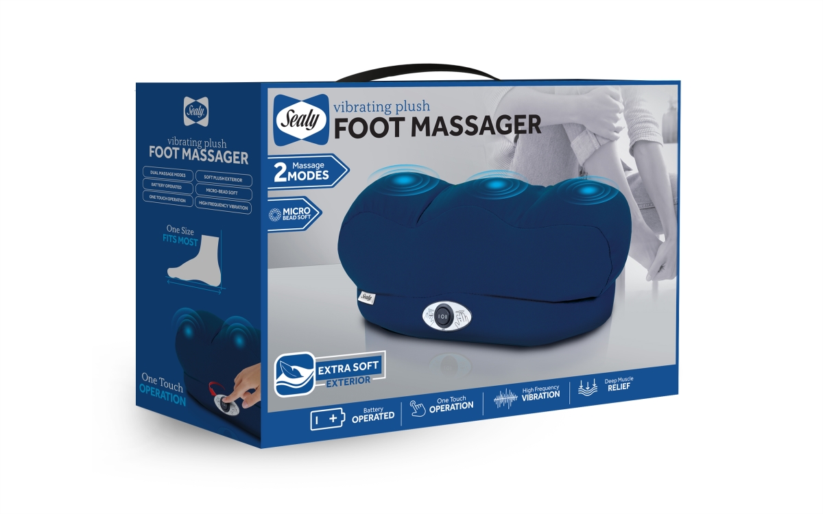Picture of Sealy SL-HW-MA-140-NV-BYT Sealy Vibrating Micro-Bead Foot Massager Pillow (MA-140) Navy