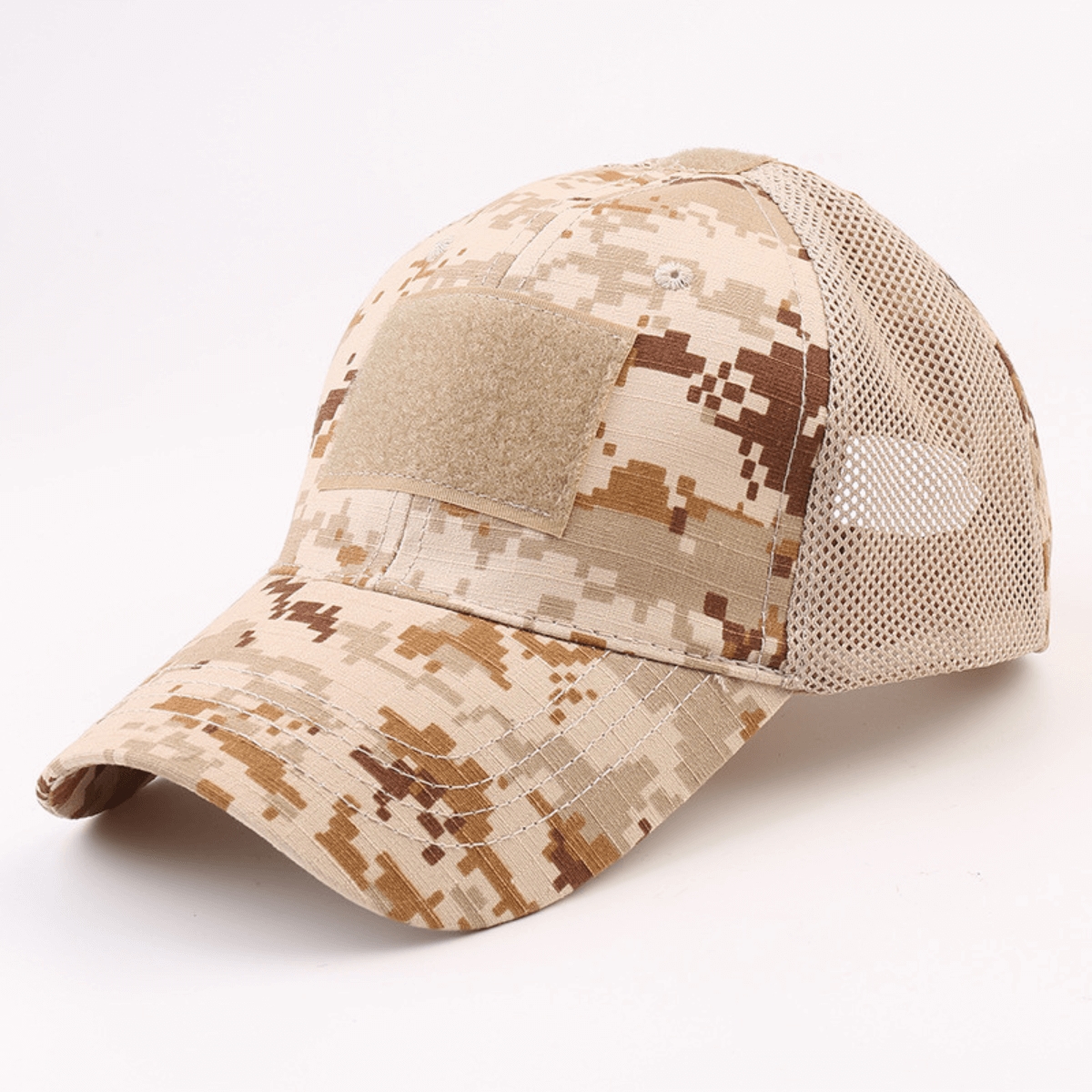 Military-Style Tactical Patch Hat with Adjustable Strap (JG-HAT2) Desert