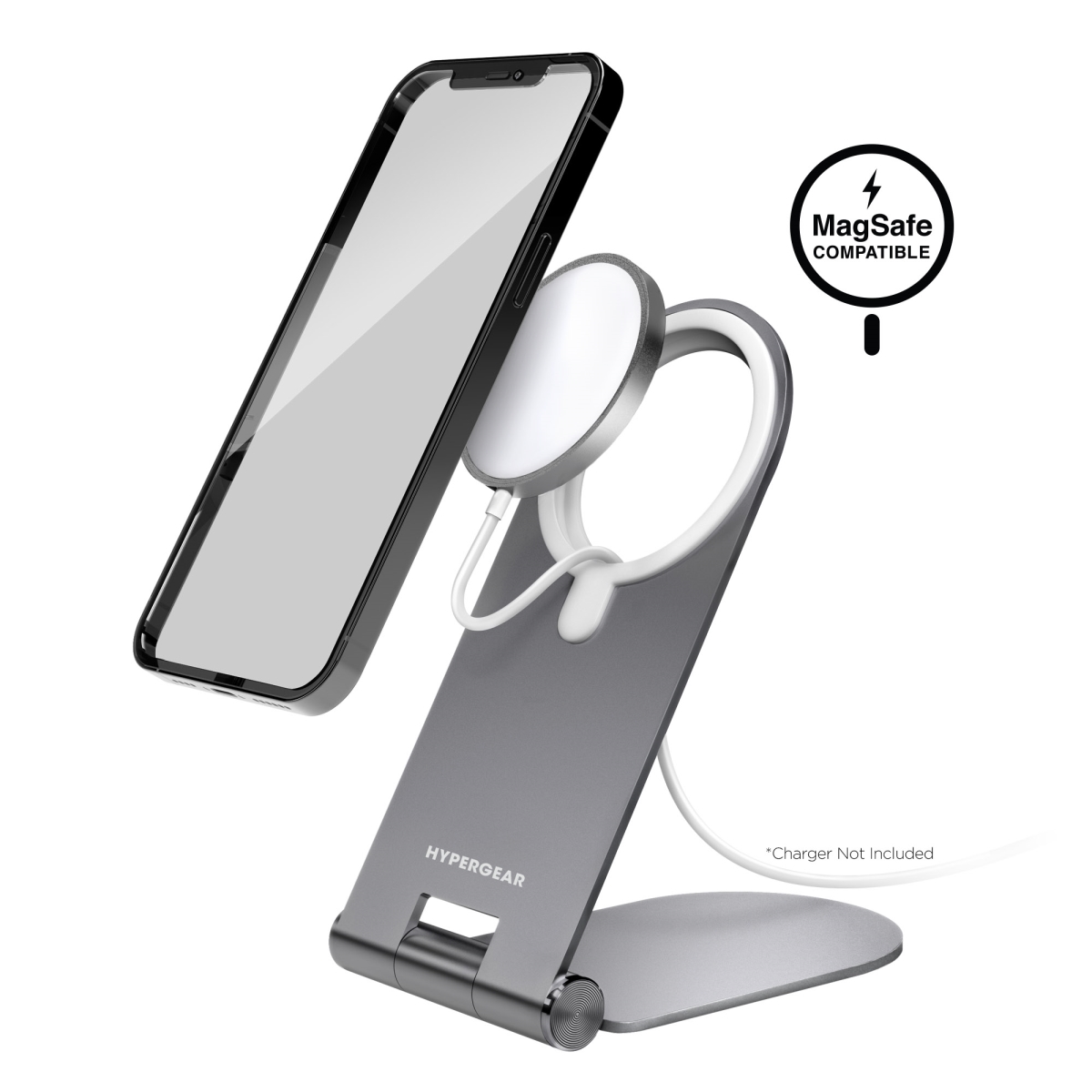 Picture of Hypercel 15518-HYP Hypergear MagView Stand for MagSafe Charger with Adjustable Angles(15518-HYP) Grey