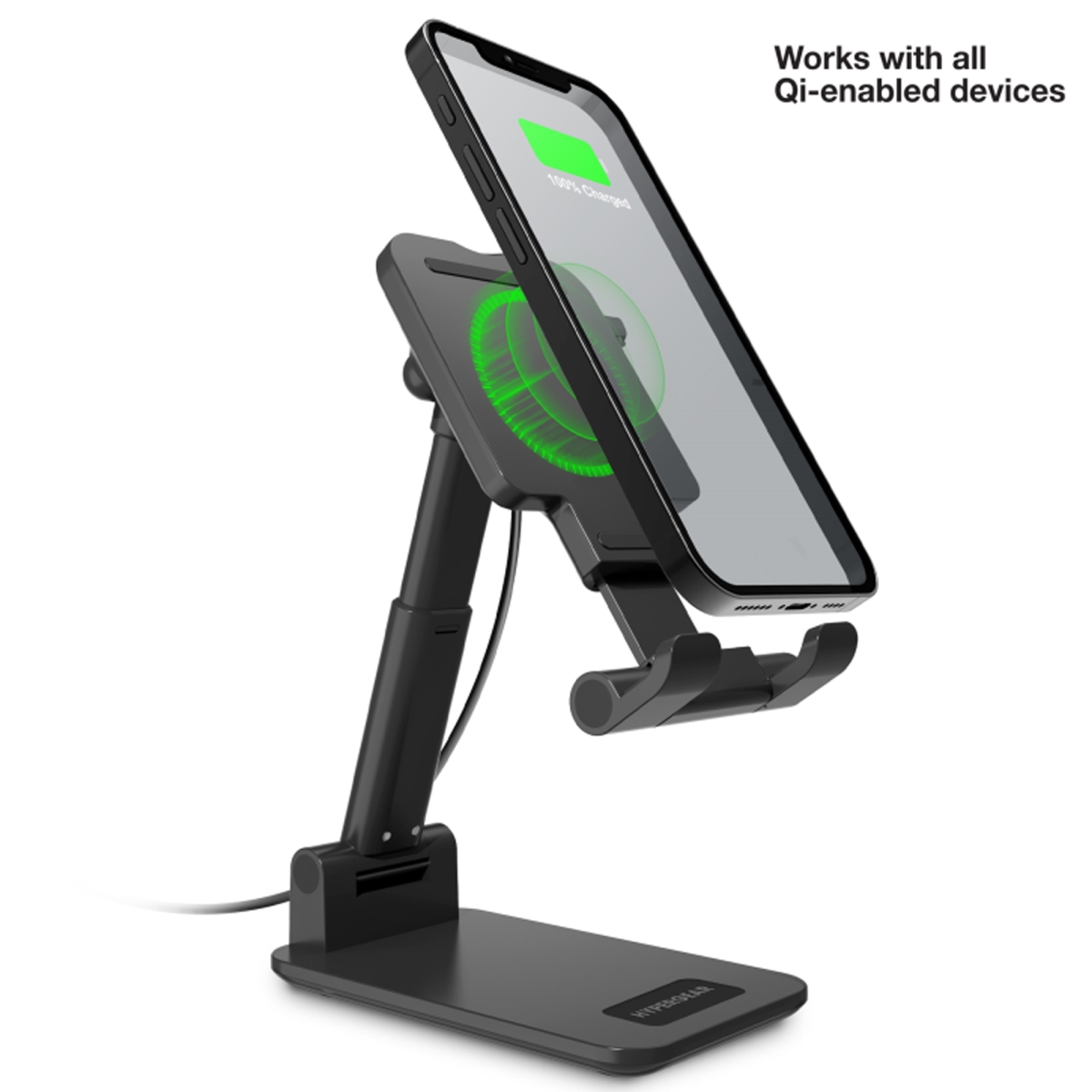 Picture of Hypercel 15415-HYP Hypergear PowerFold Wireless Fast Charge Desktop Stand with Charger (15415-HYP)