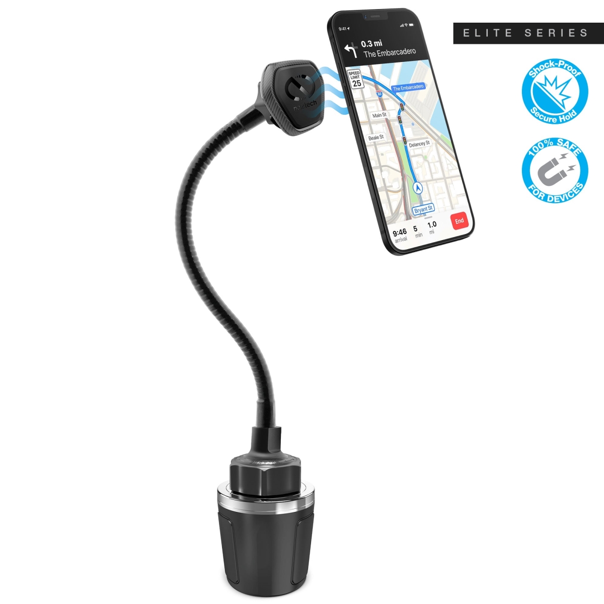 Picture of Naztech 15475-HYP Naztech MagBuddy Elite Cup Holder XL Mount (15475-HYP) Black