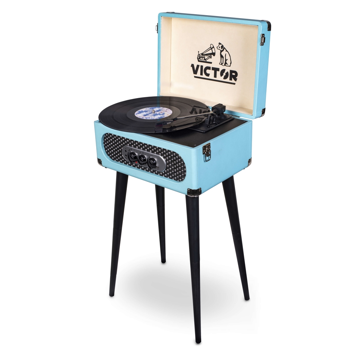 Picture of Victor Audio VWRP-3200-TQ-VIC Victor Andover 5-in-1 Music Center with Chair-Height Legs and Bluetooth Function (Turquoise)