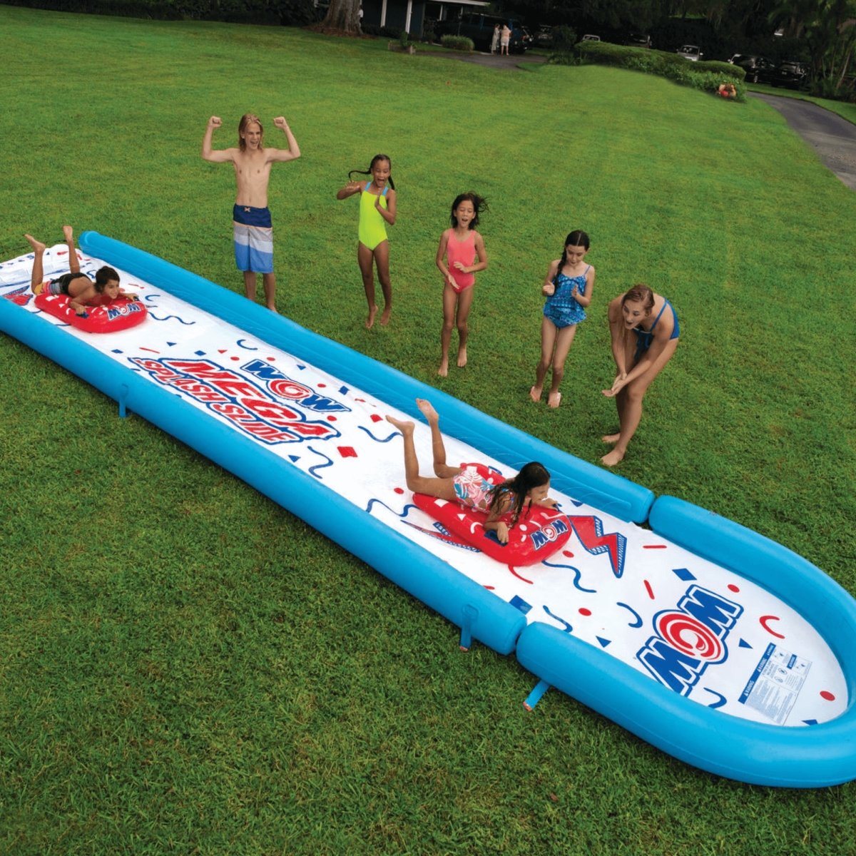 22-WSL-4324-WOW WOW Sports 25 Ft Mega Backyard Slide with Splash Pool