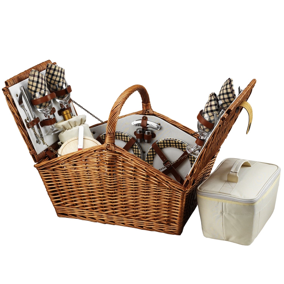 Picture of Picnic at Ascot 705-L-PAA Picnic at Ascot Huntsman Basket with Service for 4 (705) - London