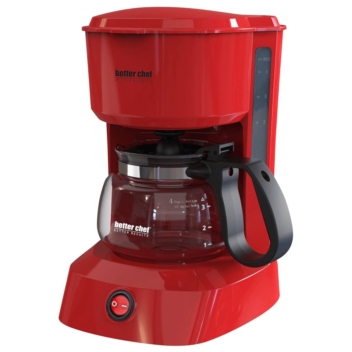 Picture of Better Chef IM-107R-4CUP-CP Better Chef 4-Cup Coffeemaker with Grab-A-Cup Feature - Red