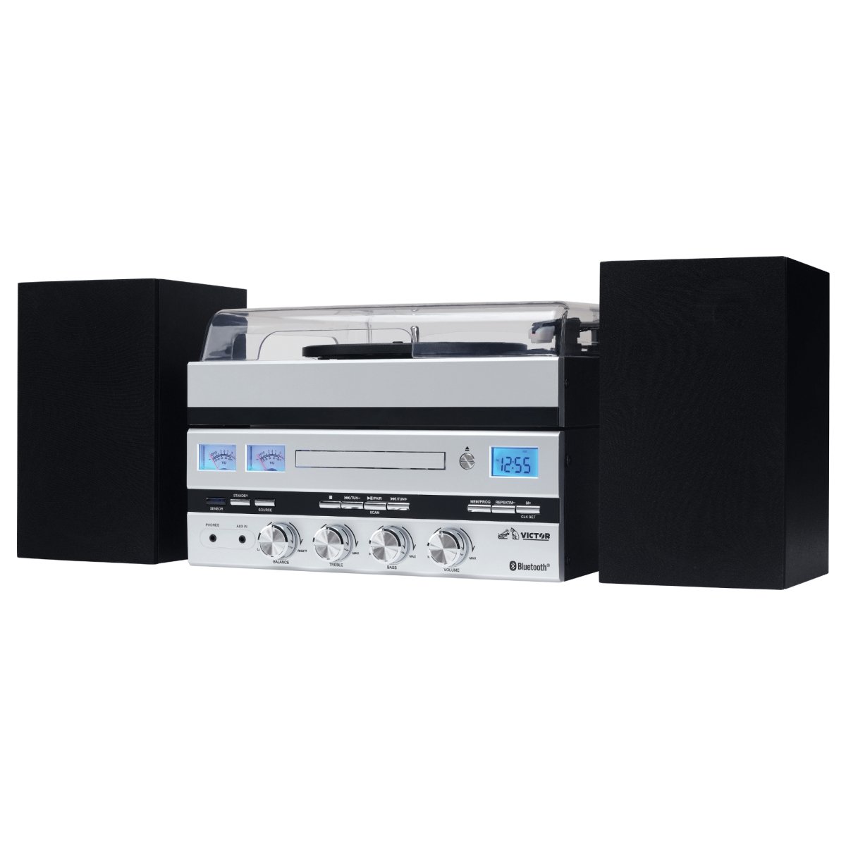 Naxa -VIC  Geneva 5-in-1 Desktop Music Center w Streaming Capabilities and FM Radio - Victor VDTS-5400-SL