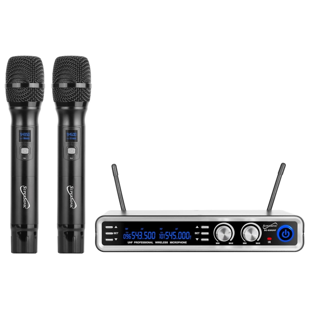 Supersonic SC-930UHF Supersonic UHF Dual Channel Selectable Frequencies Professional Wireless Microphone
