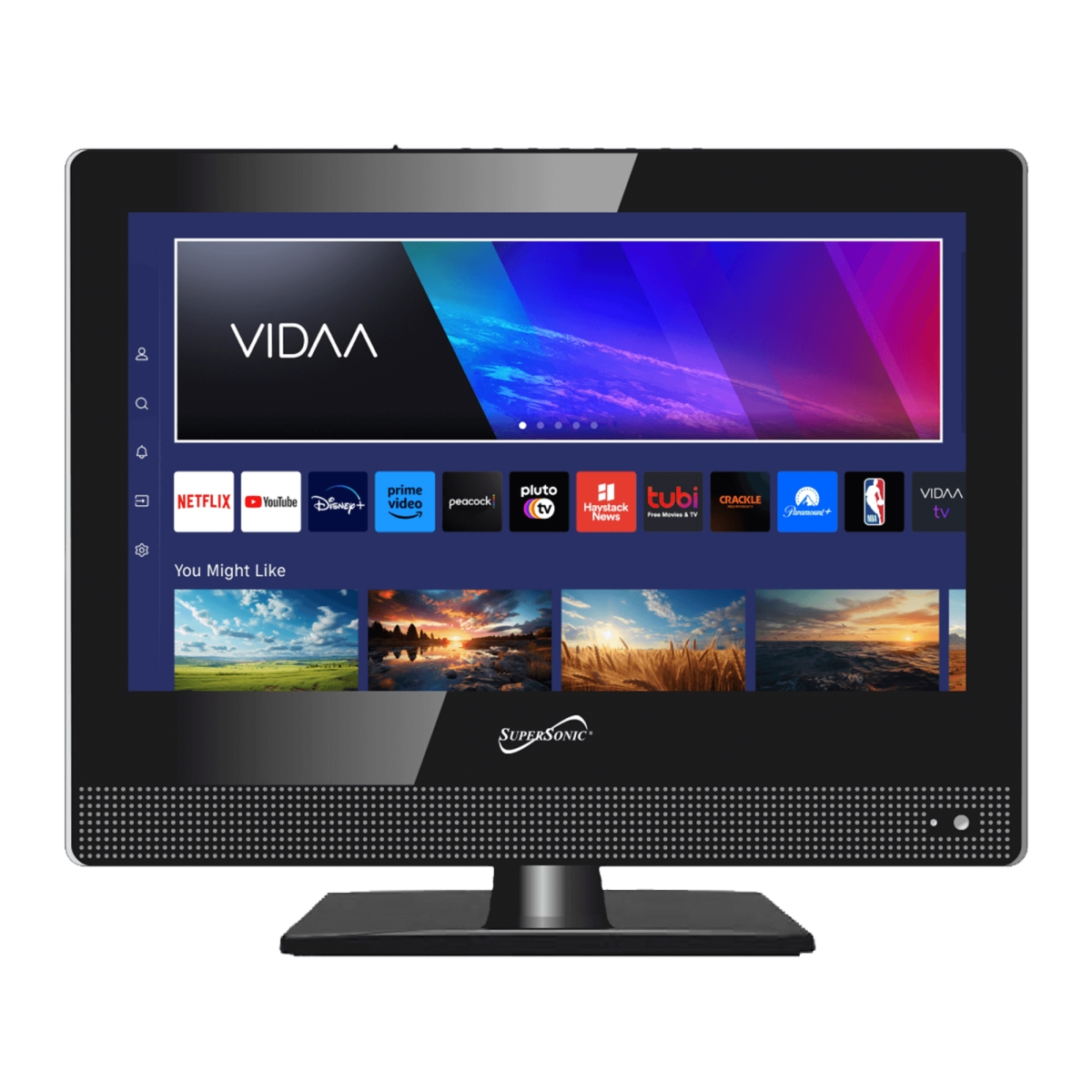 Supersonic SC-1520VTV Supersonic 15' VIDAA ACDC Compatible LED Smart TV with Built-In WiFi