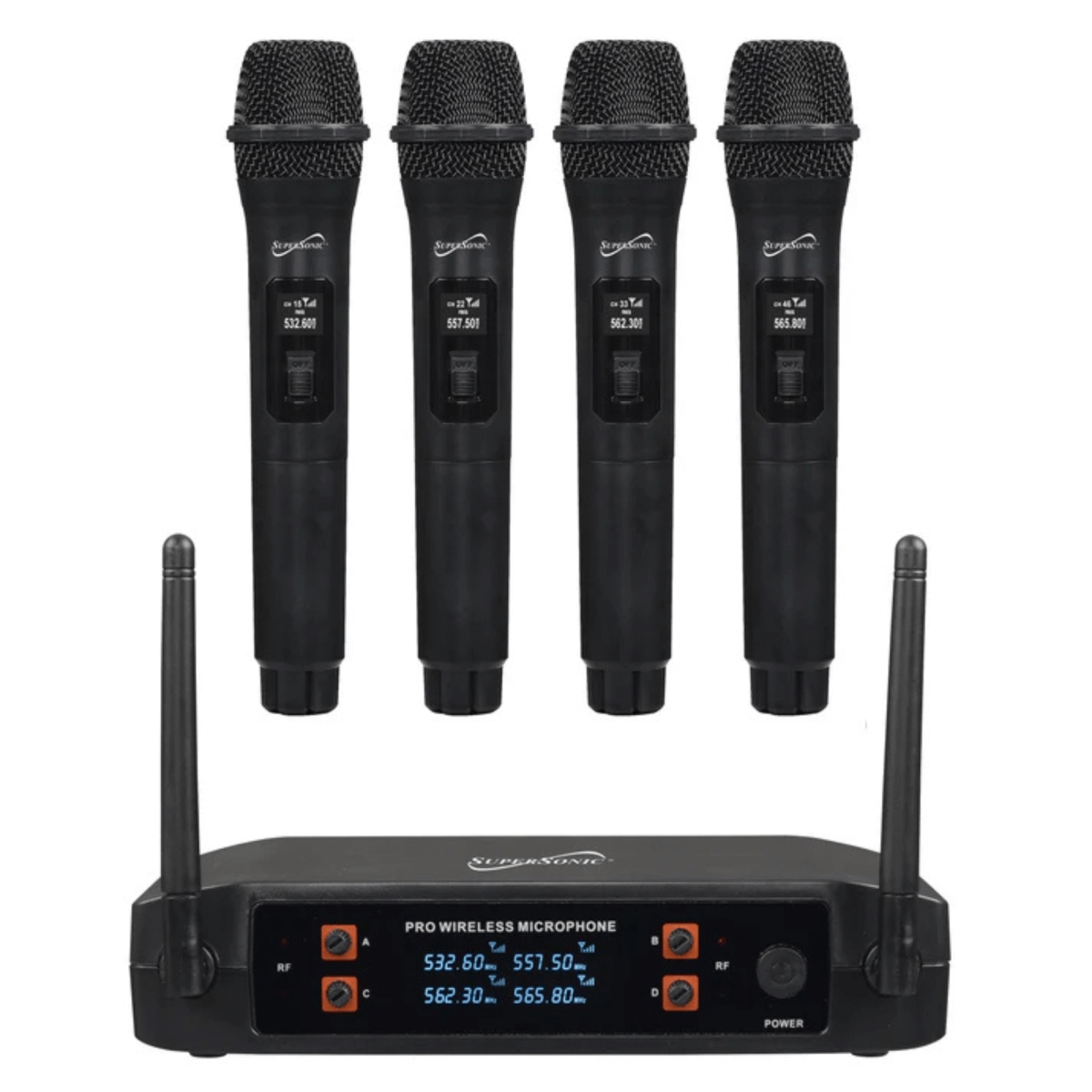 Supersonic SC-909 Supersonic 4 Channel 2.4G Wireless Microphone System