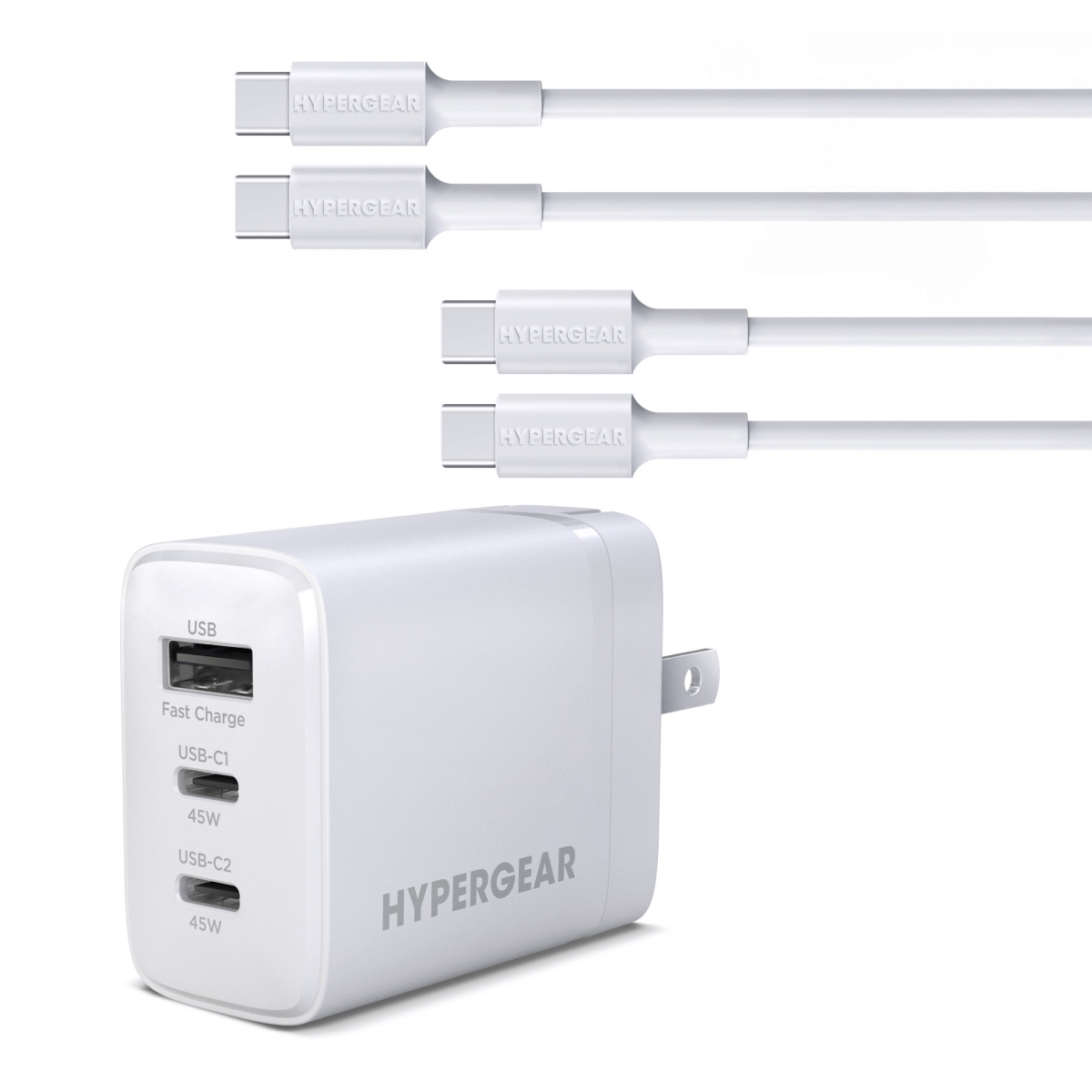 16240-HYP  45W USB-C PD PPS Tri-Port GaN Fast Wall Charger