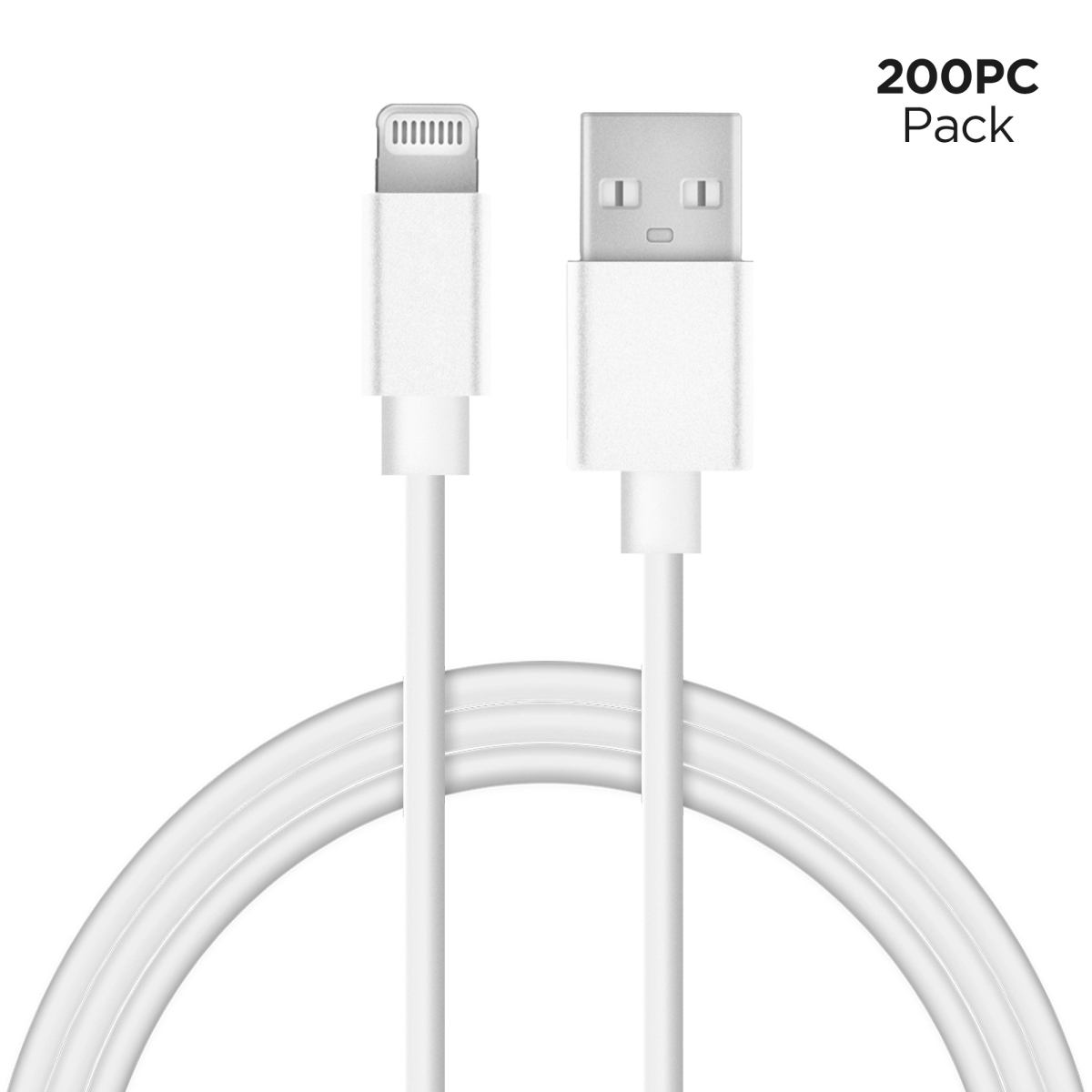 15376-HYP  USB to MFi Lightning Rounded Cable 3ft Bulk 200pc Pack