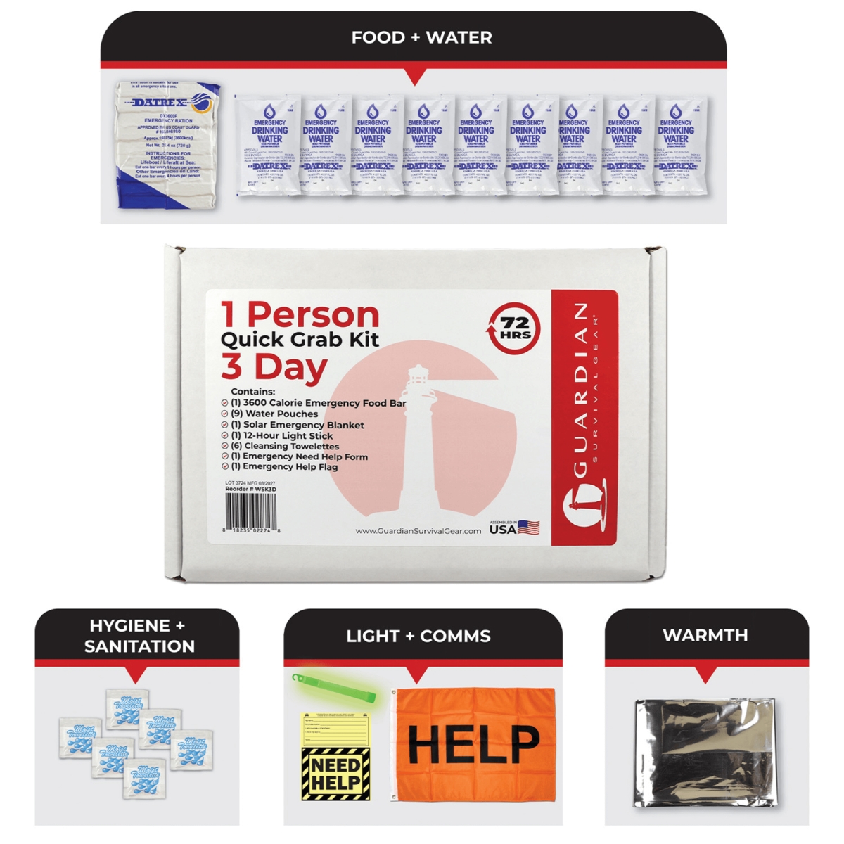 3D-  72-Hour Emergency Survival Grab Bag Kit