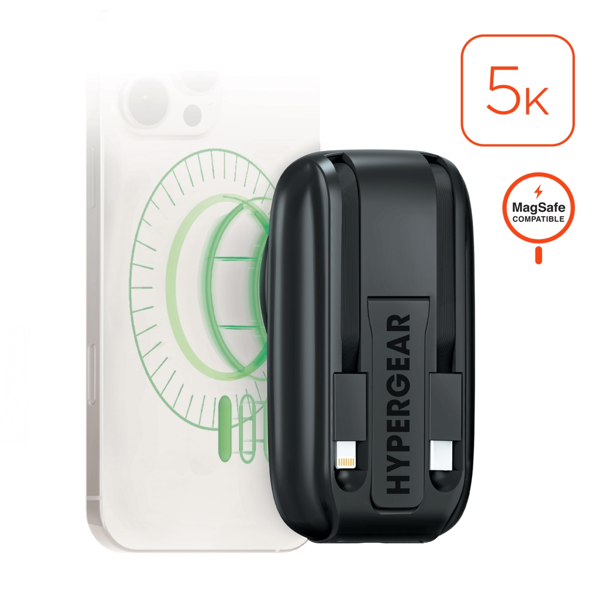 16251-HYP  Mag Grip Go 5000mAh Wireless Power Bank - Black