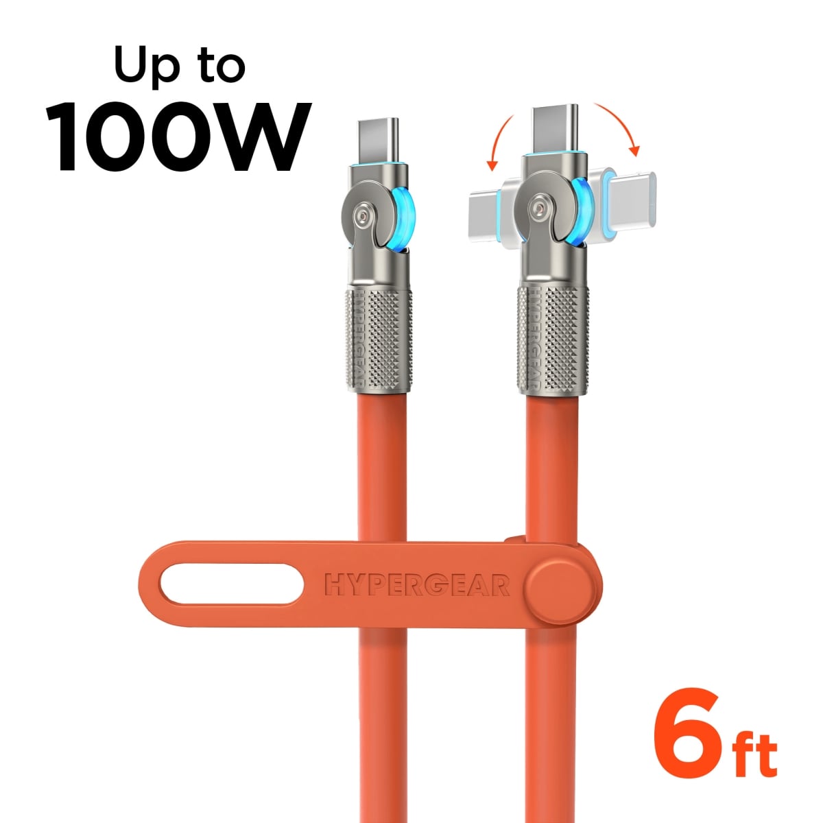 16232-HYP  Chunky180 100W USB-C to USB-C Rugged Fast Charge Cable 6ft - Orange