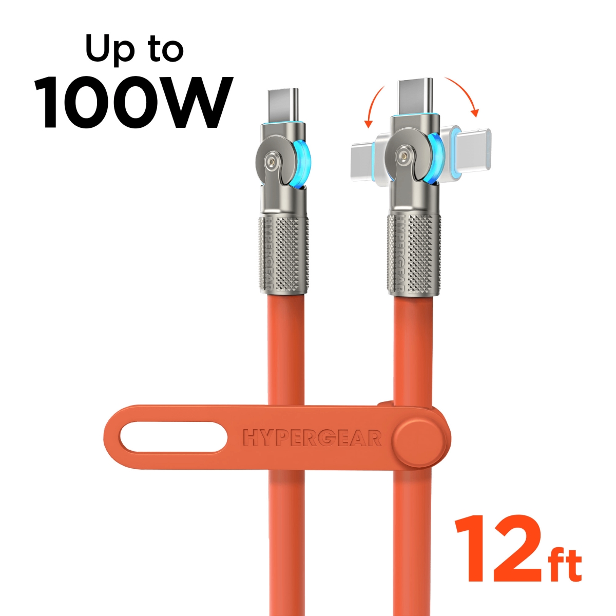 16234-HYP  Chunky180 100W USB-C to USB-C Rugged Fast Charge Cable 12ft - Orange