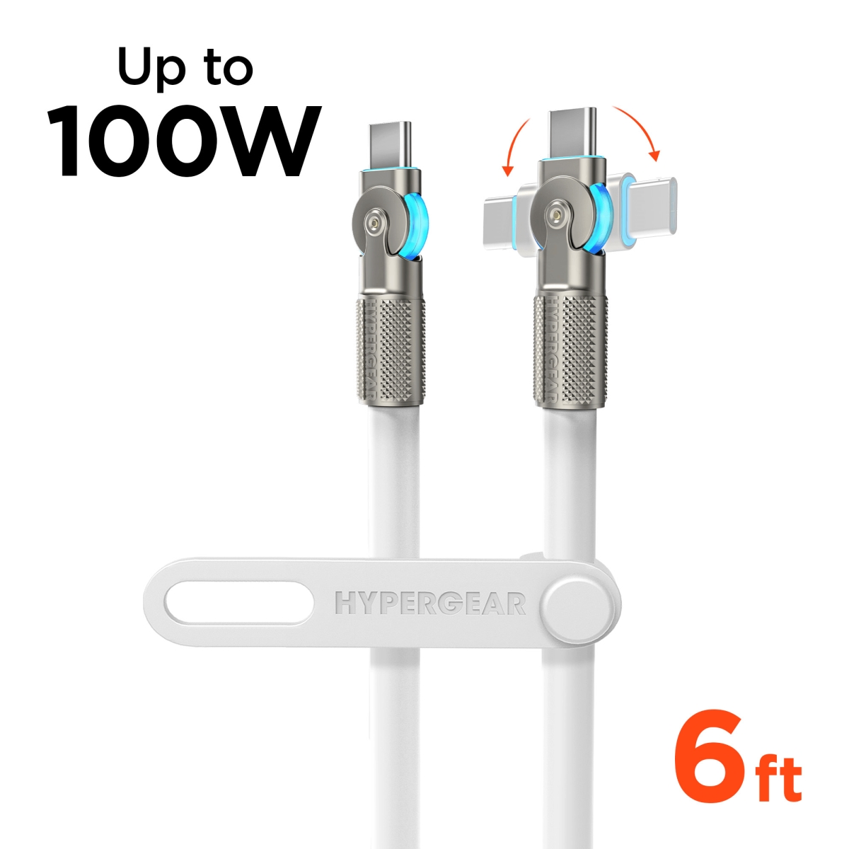 16224-HYP  Chunky180 100W USB-C to USB-C Rugged Fast Charge Cable 6ft - White
