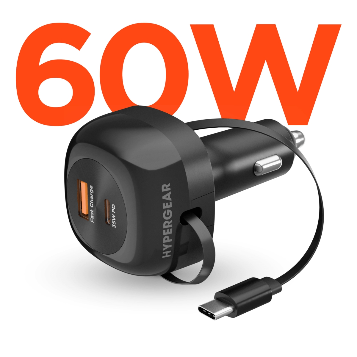 16250-HYP  SpeedBoost 60W Retractable Car Charger