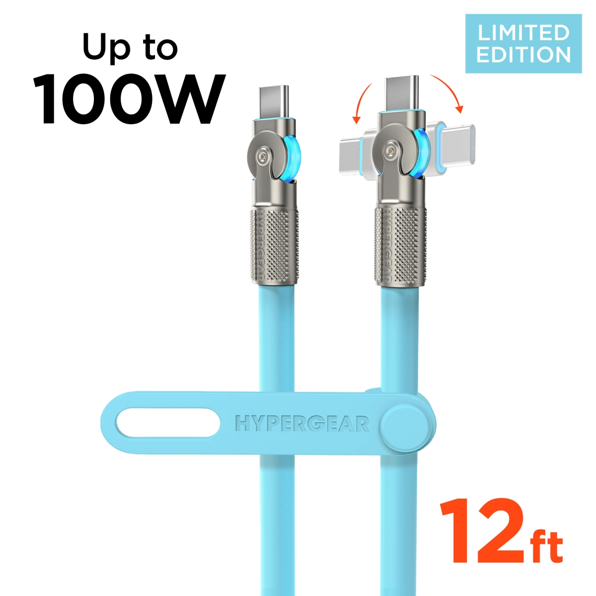 16345-HYP  Chunky180 100W USB-C to USB-C Rugged Fast Charge Cable 12ft - Blue