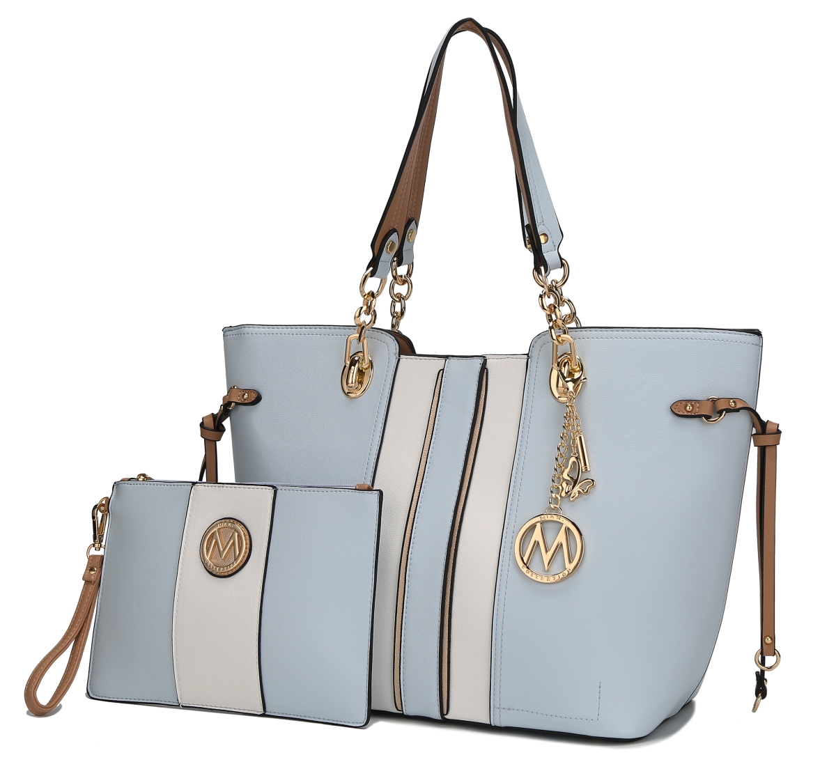 Picture of MKF Collection by Mia K. MKF-X506LBLU Holland Tote with Wristlet, Light Blue