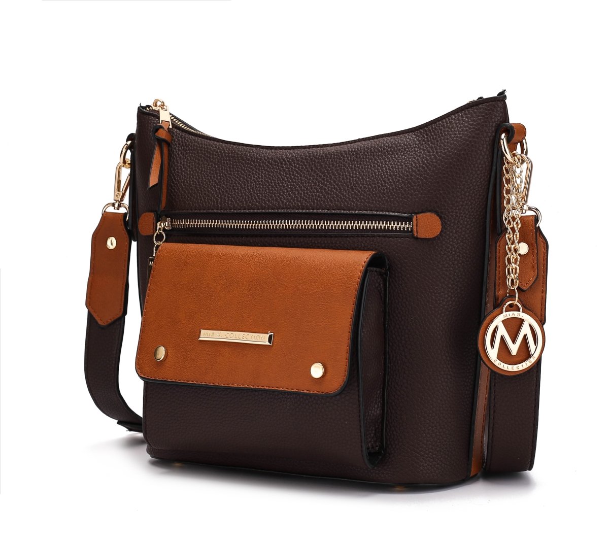 MKF-X673COF-COG Candace Cross-body Bag, Coffee & Cognac -  MKF Collection by Mia K.