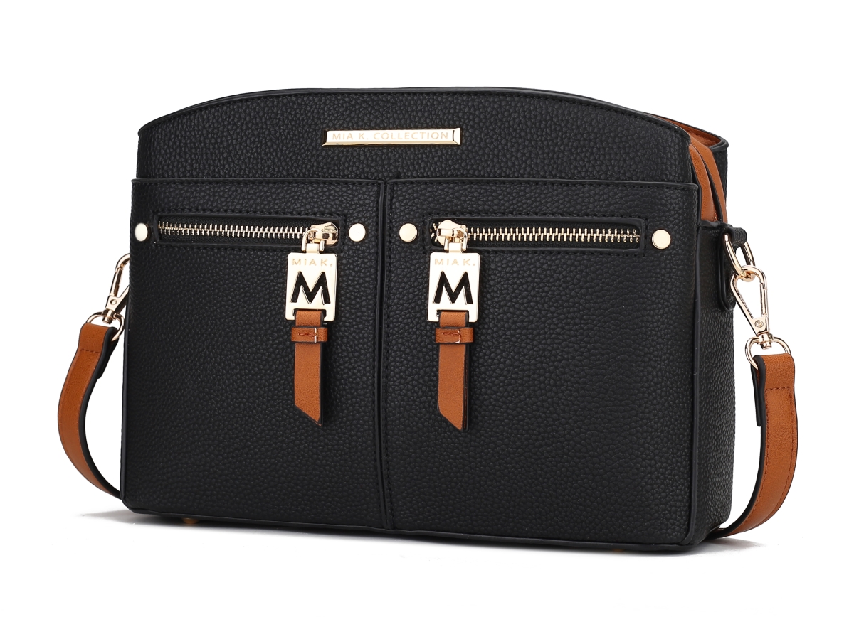 MKF-X703BK-COG Zoely Cross-body Bag, Black & Cognac -  MKF Collection by Mia K.