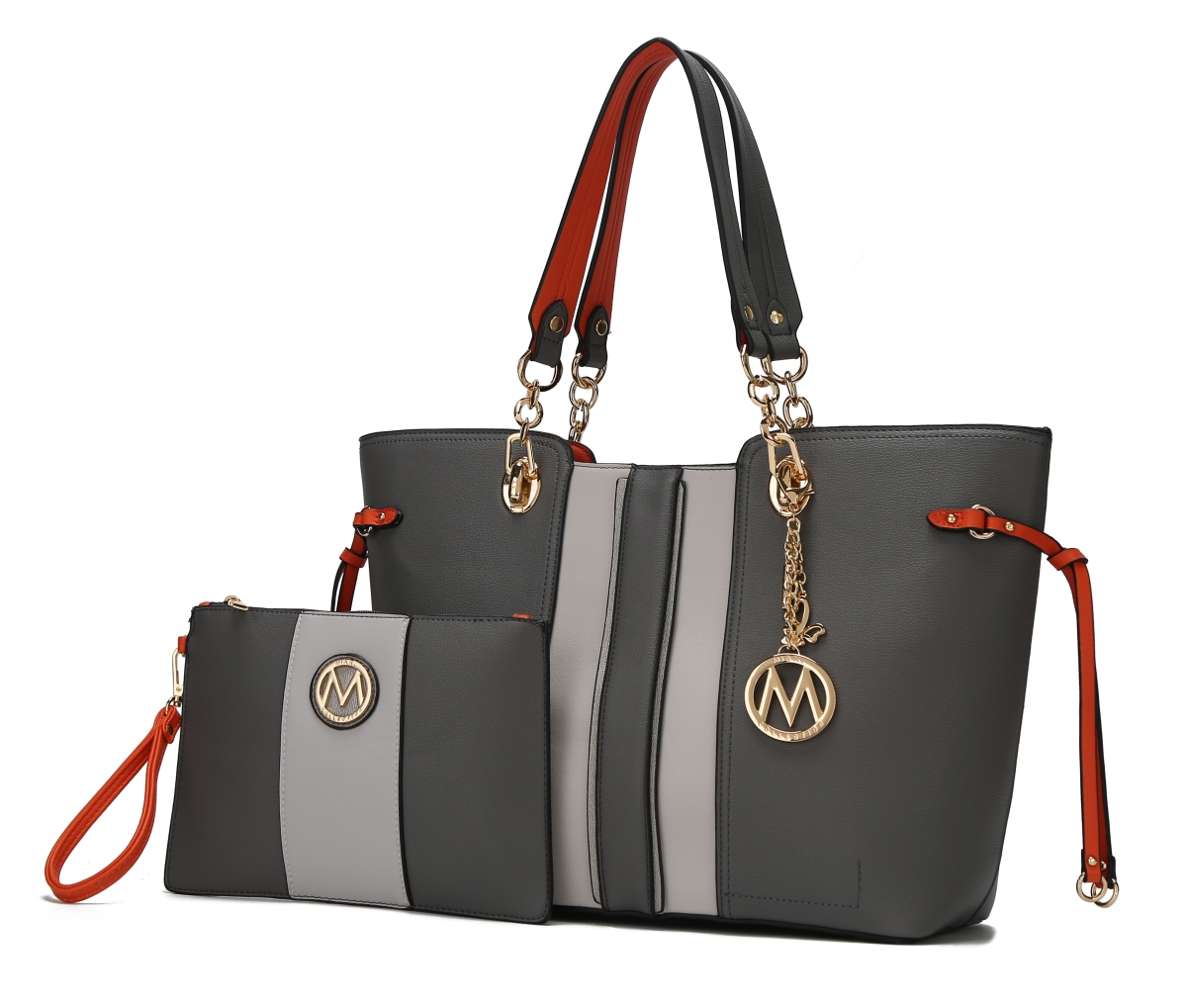 Picture of MKF Collection by Mia K. MKF-X506CRC Holland Tote with Wristlet Pouch, Charcoal