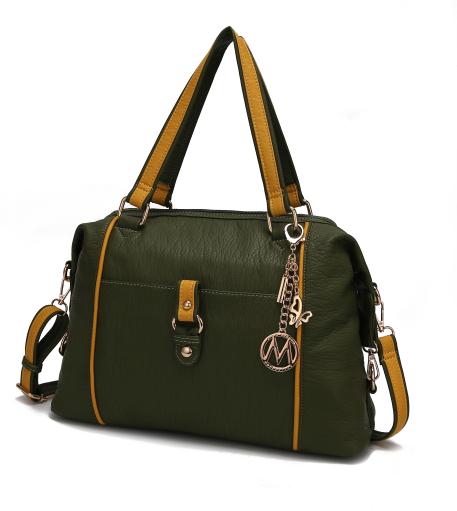 MKF-TSKC-X416GRN-YL Opal Lightweight Satchel Bag - Green & Yellow -  MKF Collection by Mia K.