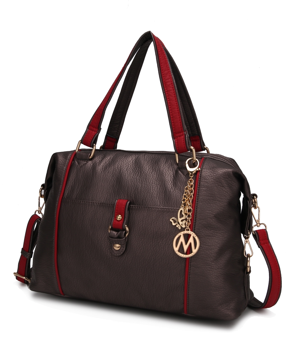 MKF-TSKC-X416PW-RD Opal Lightweight Satchel Bag - Pewter Red -  MKF Collection by Mia K.